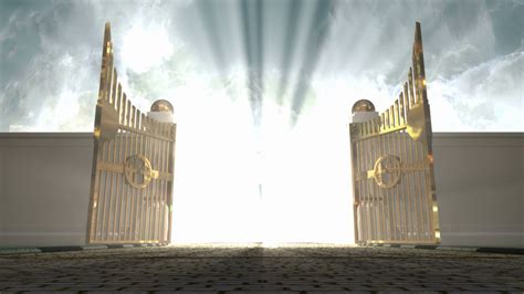 Heavens Golden Gates Opening To An Ethereal Light On A Cloudy