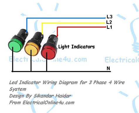 light indicator wiring diagrams   phase voltage coming testing