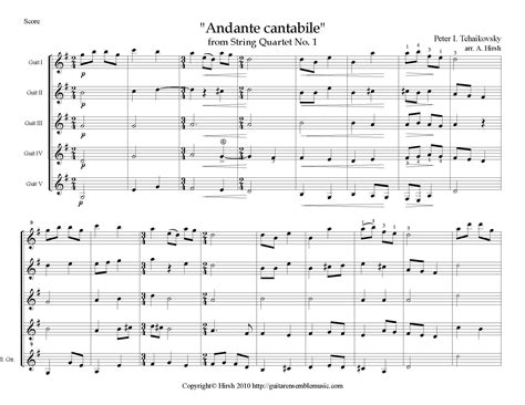 andante cantabile from string quartet no 1 by p tchaikovsky m
