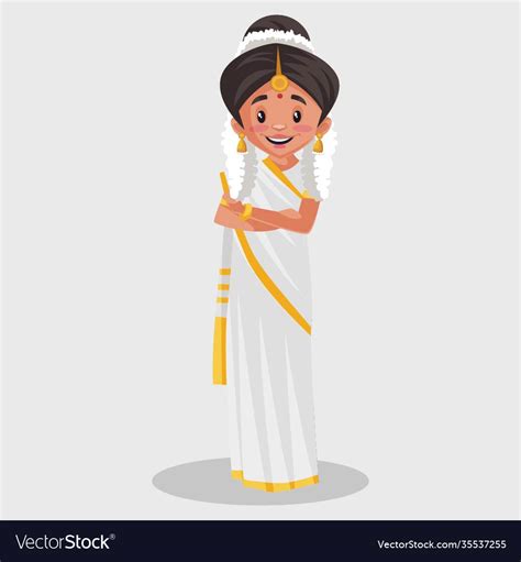 Indian Malayali Woman Cartoon Royalty Free Vector Image
