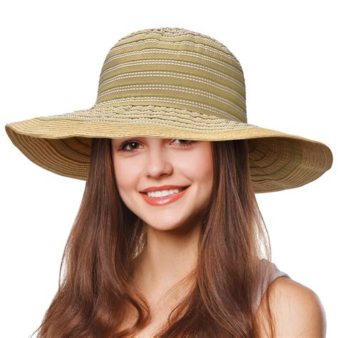 Us Summer Ladies Sun Beach Straw Hat Floppy Foldable Wide Brim Womens