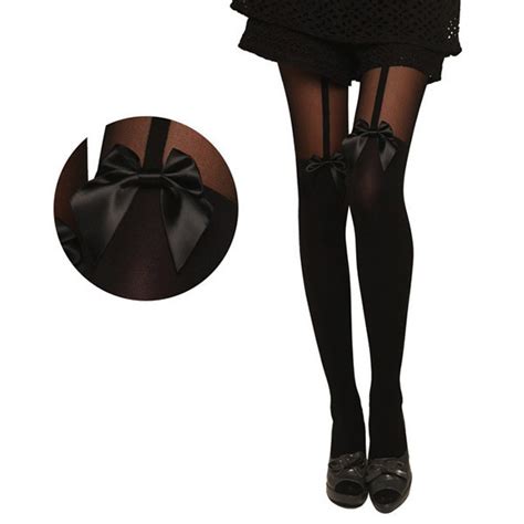 women black fake garters style stockings socks pantyhose thigh highs leggings leggings style