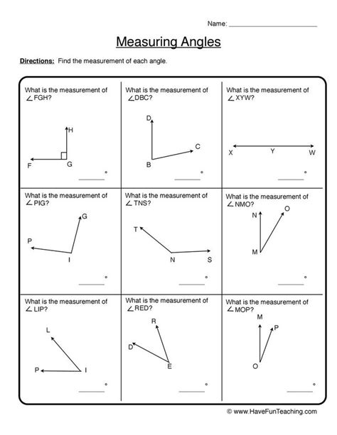 Drawing And Measuring Angles Worksheet Tes