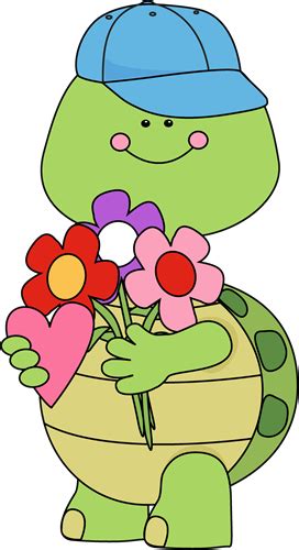 Cute Valentine's Day turtle with flowers. | Turtle, Turtle ...