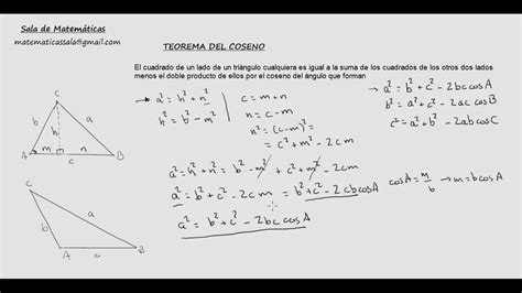 Trigonometría Teorema Del Coseno Demostración Youtube
