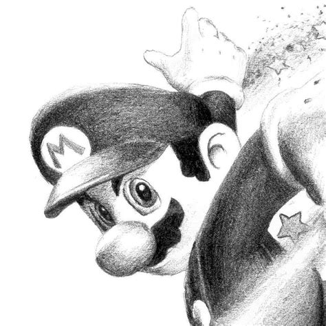 Mario Pencil Drawing Etsy Uk
