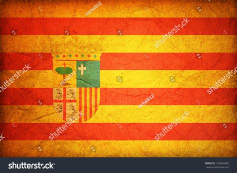 Some Very Old Vintage Flag Aragon Stock Illustration 124094482