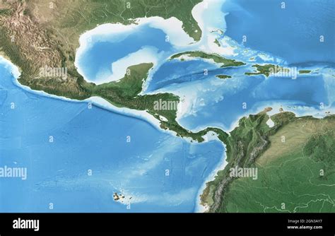 Vista Satelital Centroamérica Caribe País Fotografías E Imágenes De