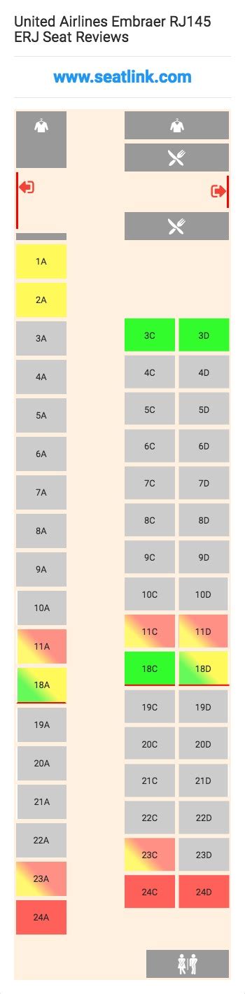 United Airlines Embraer Rj145 Erj Erj Seat Map American Airlines