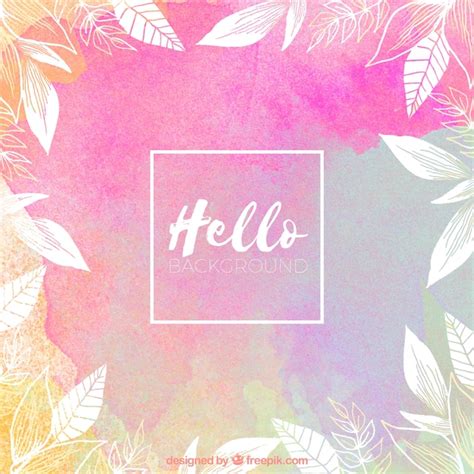 Hello Background With Watercolors Vector Free Download