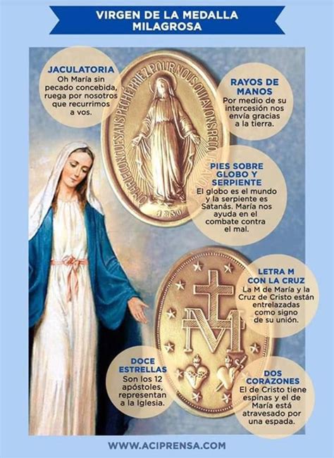 Medalla De La Virgen Milagrosa Milagroso Oraciones Religiosas