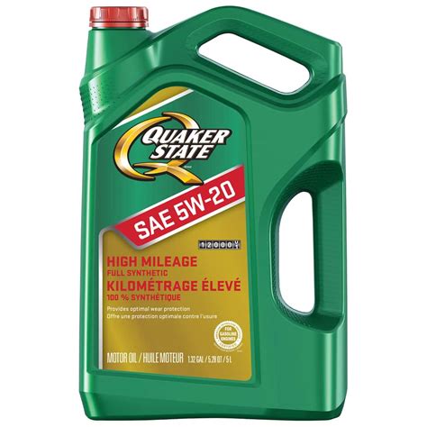 Quaker State High Mileage 5w20 Synthetic Enginemotor Oil 5 L