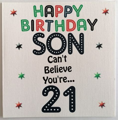Happy 21st Birthday Son Birthday Card Etsy