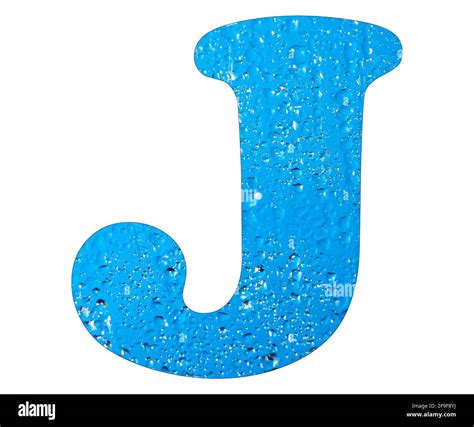 Letter J Blue Water Drops Stock Photo Alamy