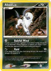 100 hp is a bit on the low side, but being dark is great because you can abuse special d energies. Absol (Secret Wonders 21) - Bulbapedia, the community-driven Pokémon encyclopedia