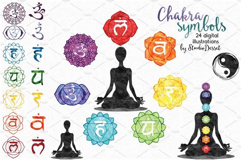 Chakra Symbols Design Elements By Studiodesset On Creativemarket