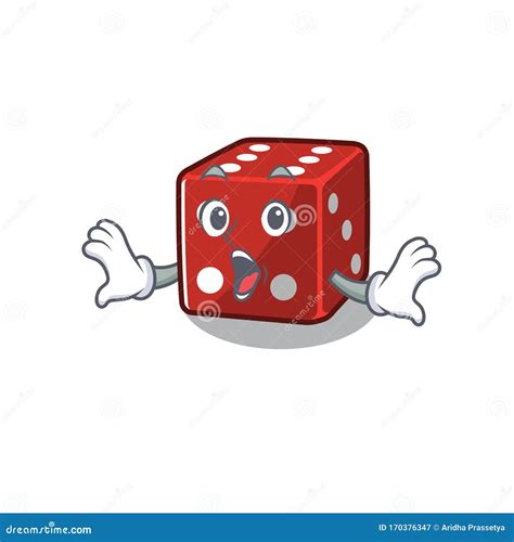 Dice Cartoon Character Design On A Surprised Gesture Stock Vector