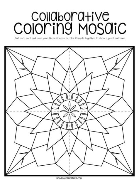 Free Mosaic Flower Coloring Pages Homemade Heather
