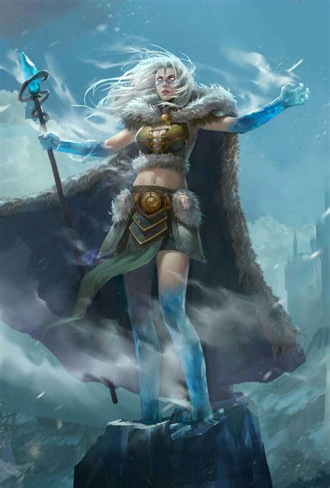 Female Frost Sorcerer Pathfinder Pfrpg Dnd Dandd D20 Fantasy Fantasy