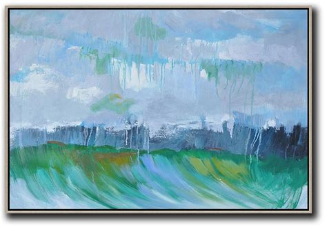 Hand Painted Horizontal Abstract Landscape Oil Painting On Canvas