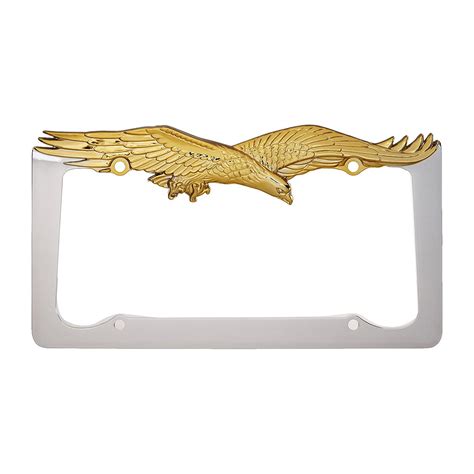 Decorated License Plate Frame With Eagle Chrome Custom License Plate