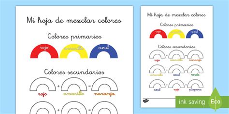 Ficha De Actividad Mezclar Colores Profesor Hizo Twinkl