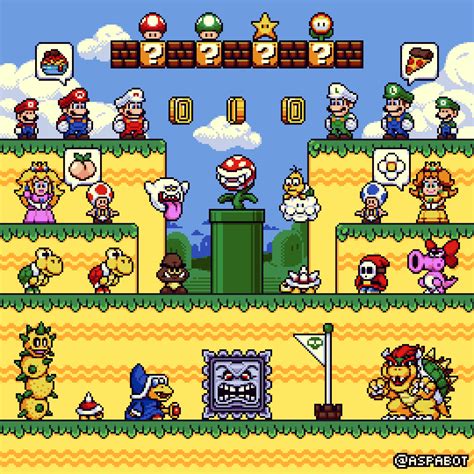 Some Characters From Super Mario Universe Rpixelart