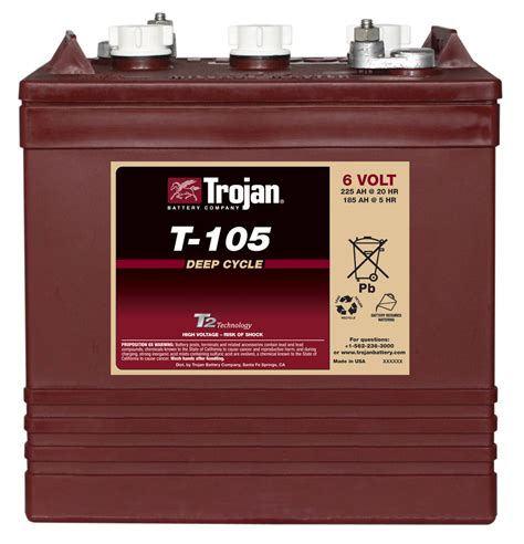 Trojan T105 6v 225ah Deep Cycle Battery Battery Central