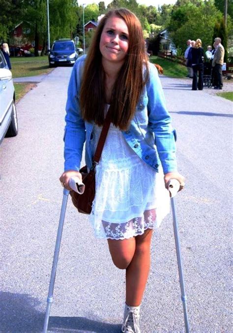 Amputees Female Crutches