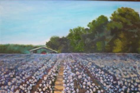 I Painted This Oil Of A Cotton Field 24x36 Rural Scenes Cotton