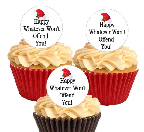 Pre Cut Edible Rude Adult Naughty Christmas Cupcake Decorations Toppers