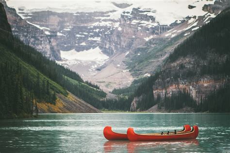 Lake Canoe Water And Mountain Hd Photo By Andrew Ly Nineteen On
