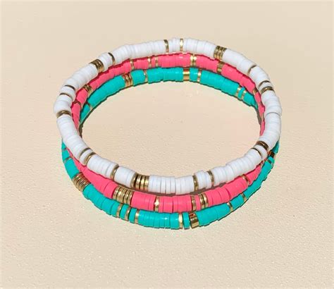 bracelet perlé en argile polymère bracelets stack 4mm etsy