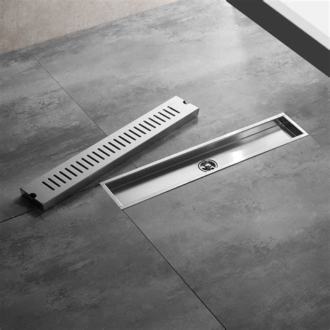 Stainless Steel Bathroom Shower Floor Drain Long Drainage Square
