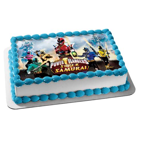 Power Rangers Super Samurai Red Samurai Ranger Edible Cake Topper Imag