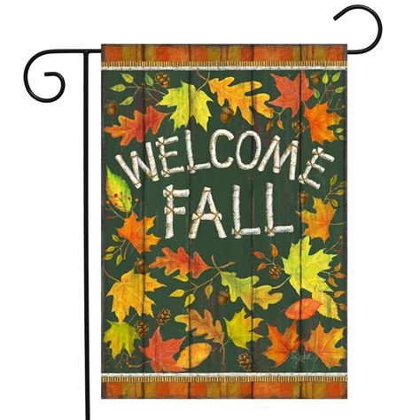 Welcome Fall Leaves Garden Flag Primitive Autumn 125 X 18 Briarwood