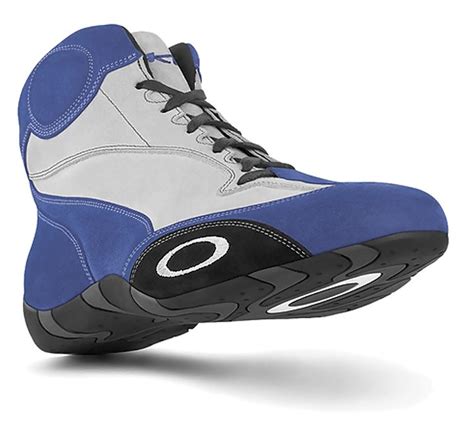 Oakley Race Mid Blue Grey Size 1142 Mens Auto Racing Shoes Suede