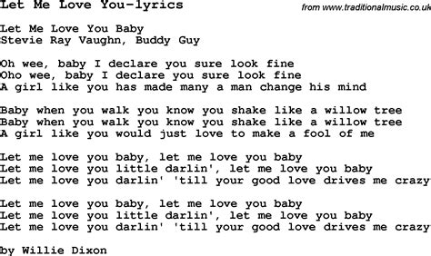 Blues Guitar Lesson For Let Me Love You Lyrics With Chords Tabs And