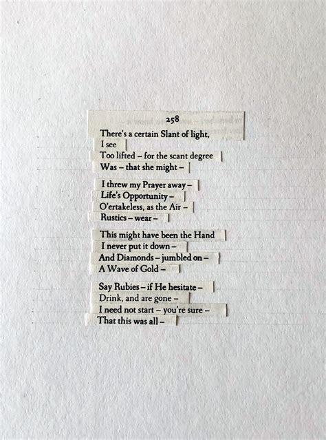 Untitled Dickinson Poem There S A Certain Slant Of Light Jeremy Millar
