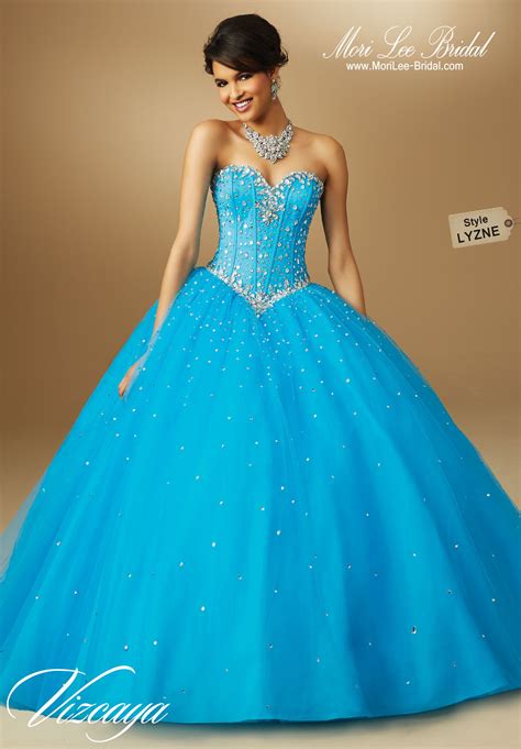 Style Lyzne Tulle Quinceanera Gown With Beading Bolero Jacket Corset Tie Back Colors Available