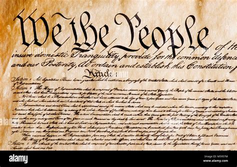 Constitution Of America We The People Stock Photo Alamy