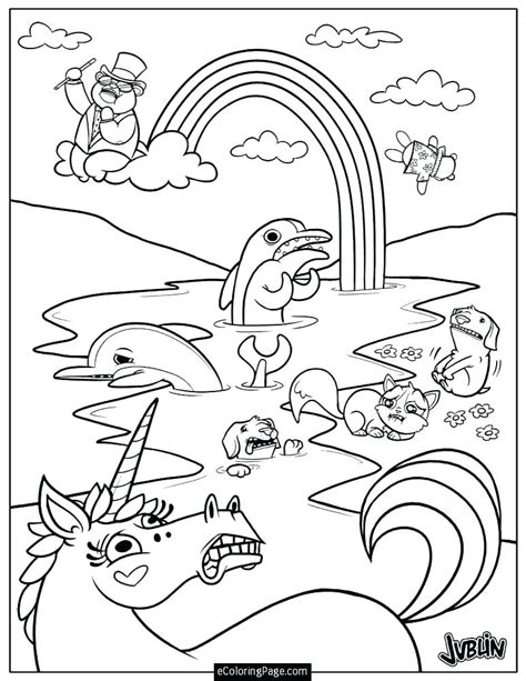 Cute kawaii unicorn with balloons. Unicorn Rainbow Coloring Pages at GetColorings.com | Free ...