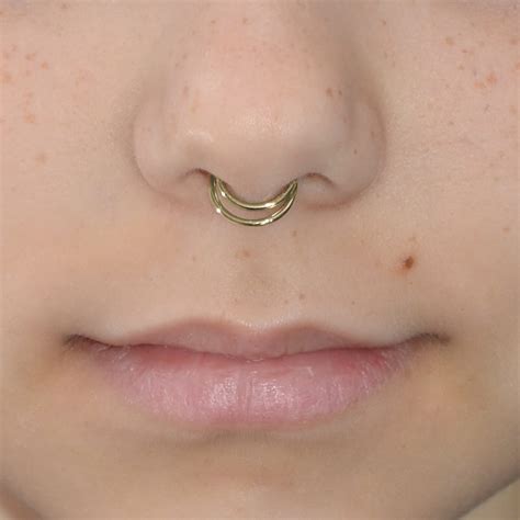 Gold Septum Ring Septum Jewelry 16g Nose Piercing Tragus Etsy