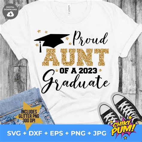 Proud Aunt Of A 2023 Graduate Svg Graduation Cut Files Class Etsy