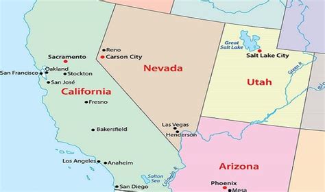 mapa da califórnia eua destinos