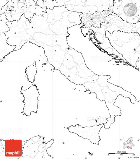 Blank Simple Map Of Italy No Labels