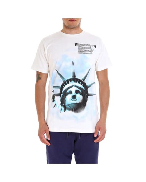 Off White Co Virgil Abloh Statue Of Liberty T Shirt In White For Men