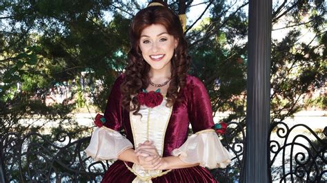 Belle In Enchanted Christmas Dress Meet And Greet At Epcot Festival Of