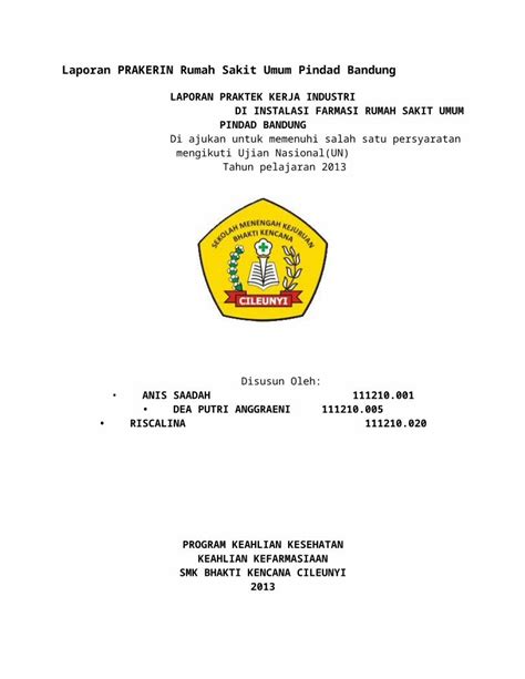 Docx Laporan Prakerin Rumah Sakit Umum Pindad Bandung Dokumentips