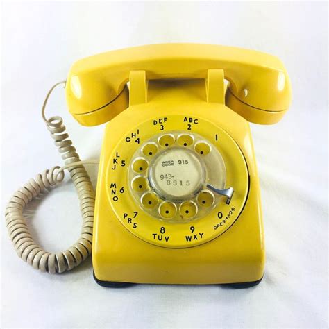 Yellow Rotary Phone C1970s Prop Rotary Phone Phone Rotary